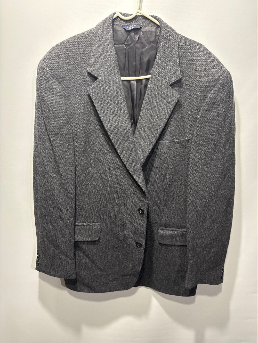 Brooks 346 Men's Gray Wool Blazer Jacket Size 46L Made in  |